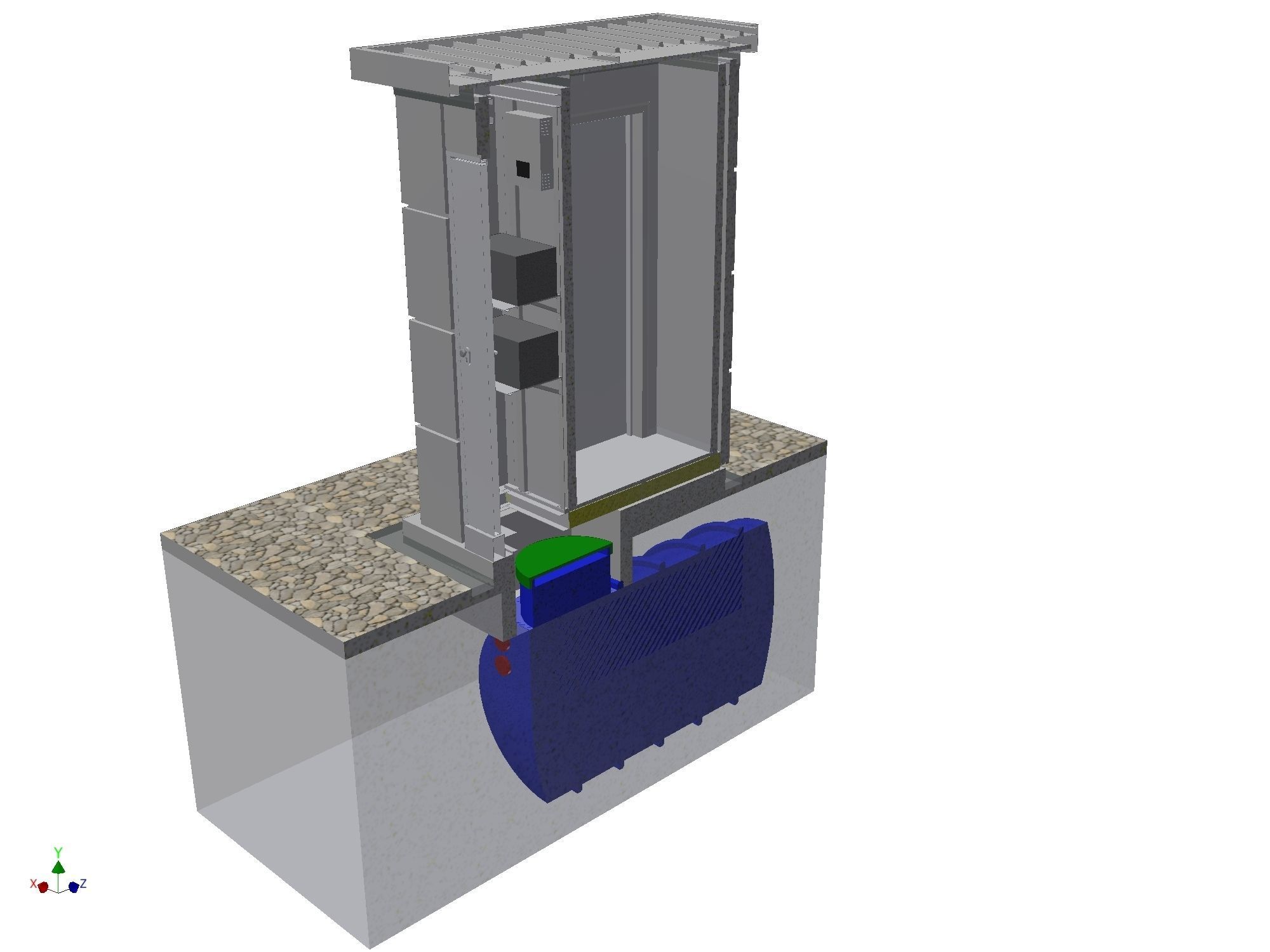 Water tank 1500 L Low-poly 3D model_2