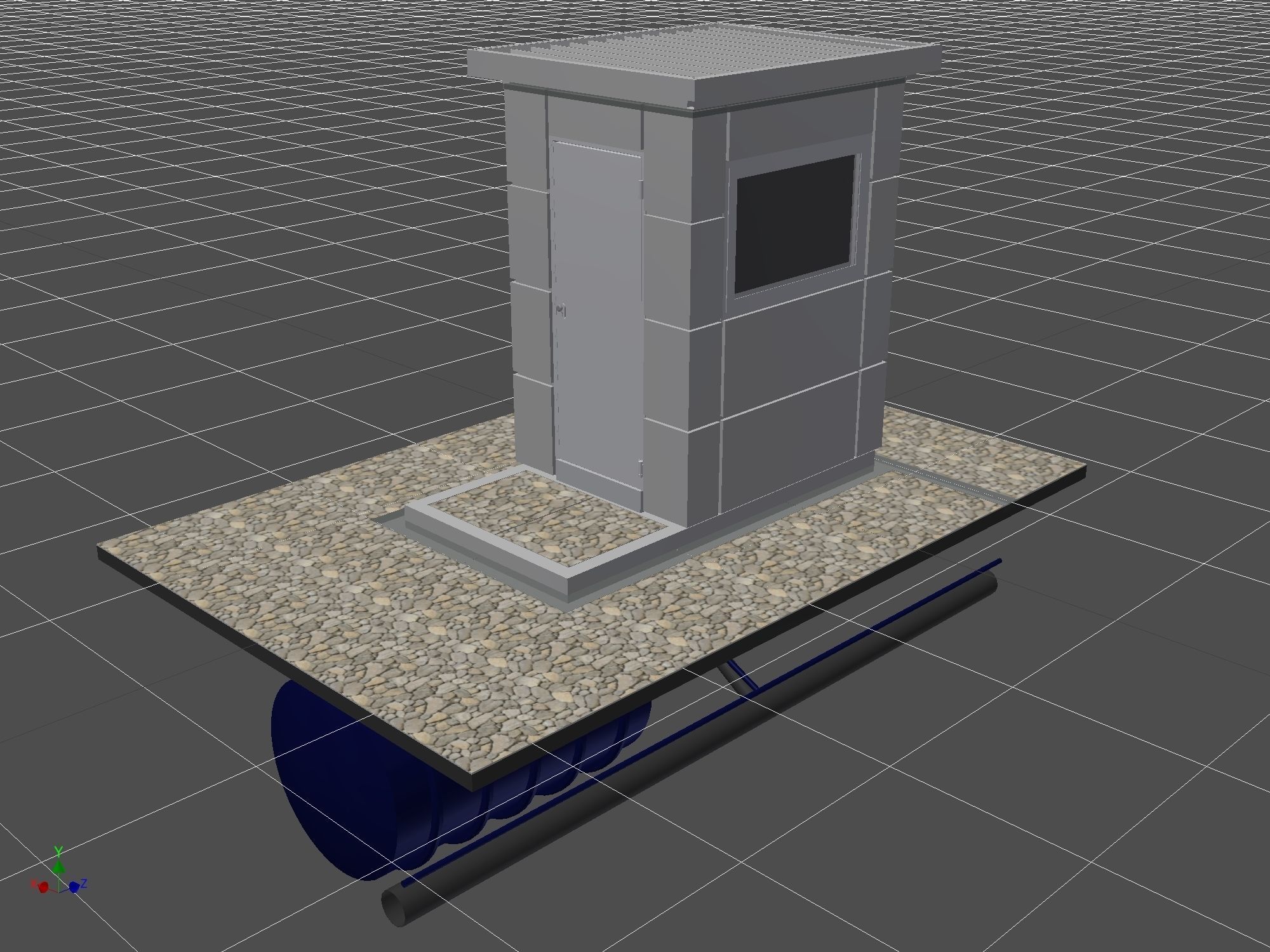 Water tank 1500 L Low-poly 3D model_4