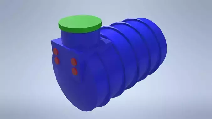 Water tank 1500 L Low-poly 3D model