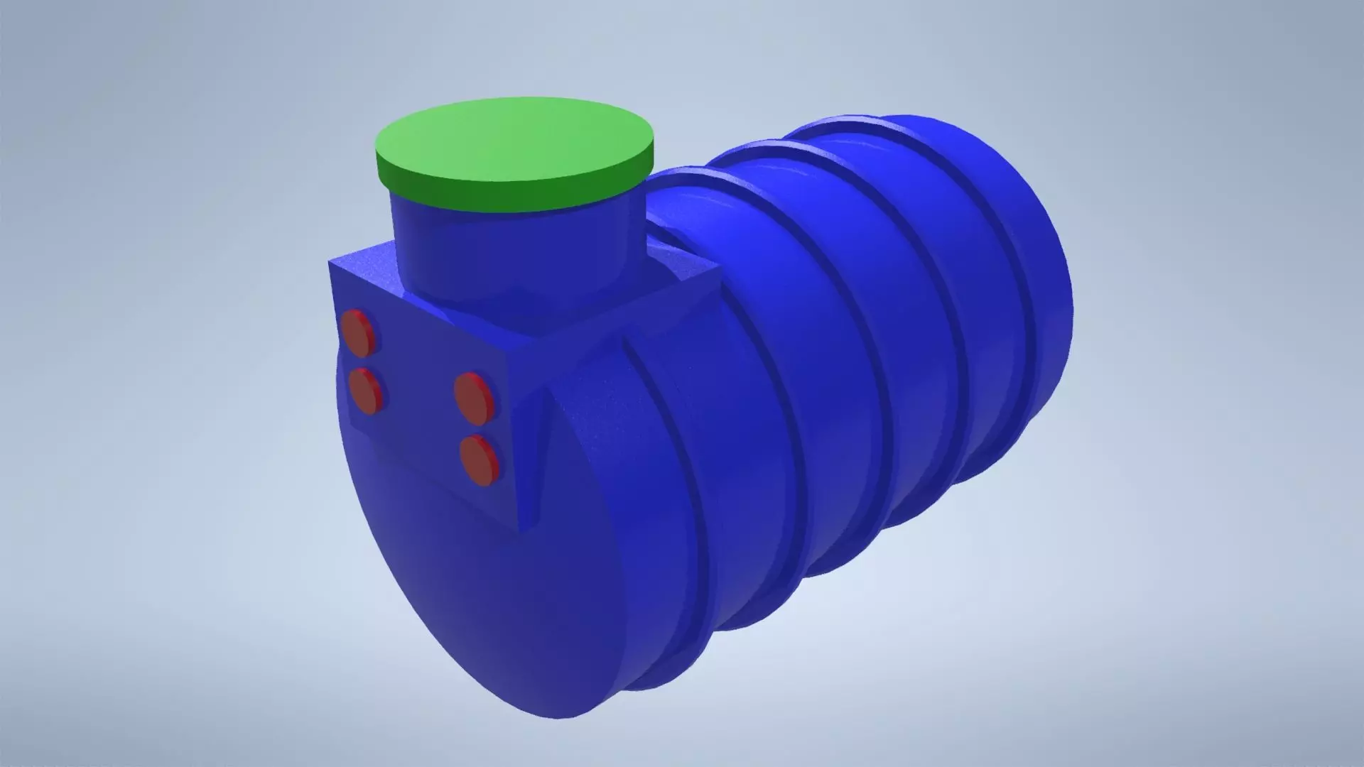 Water tank 1500 L Low-poly 3D model_0