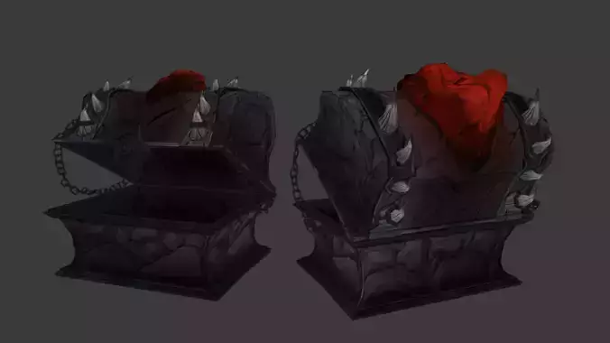 Stylized Hand Painted Cursed Chest