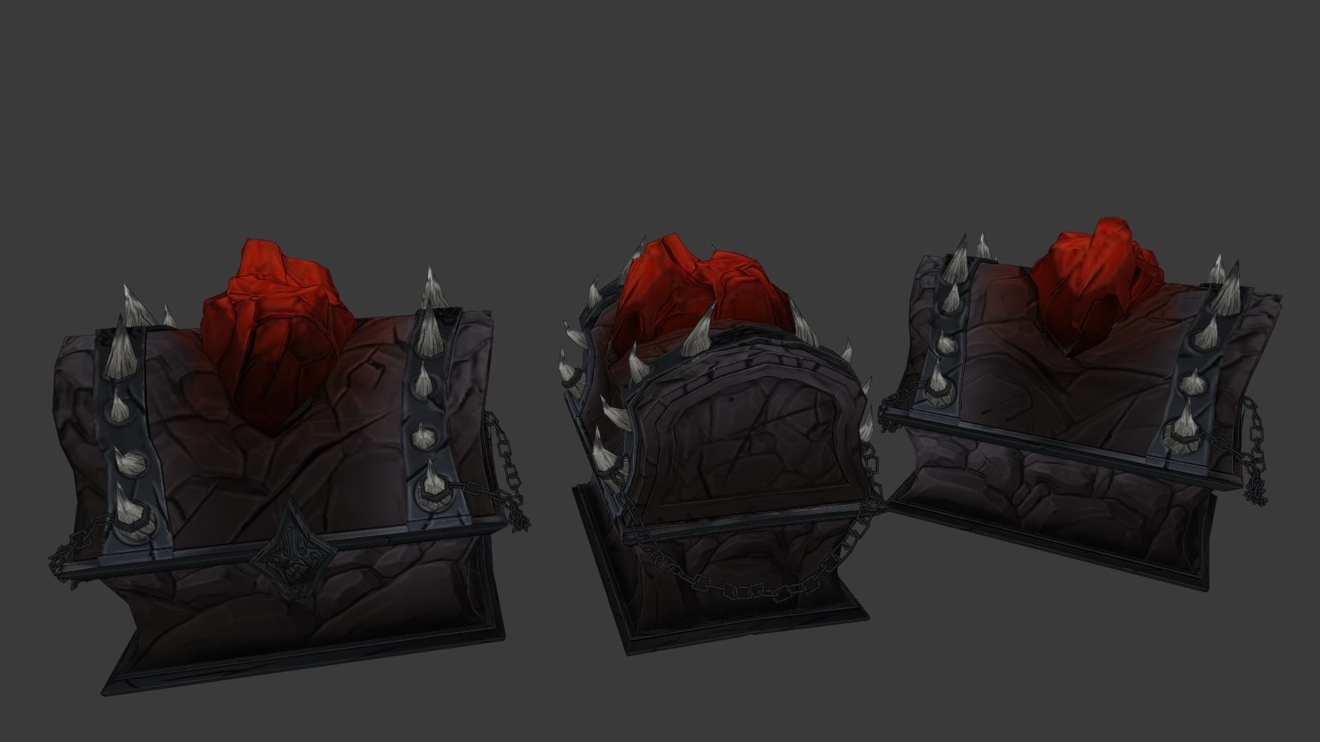 Stylized Hand Painted Cursed Chest Low-poly 3D model_2