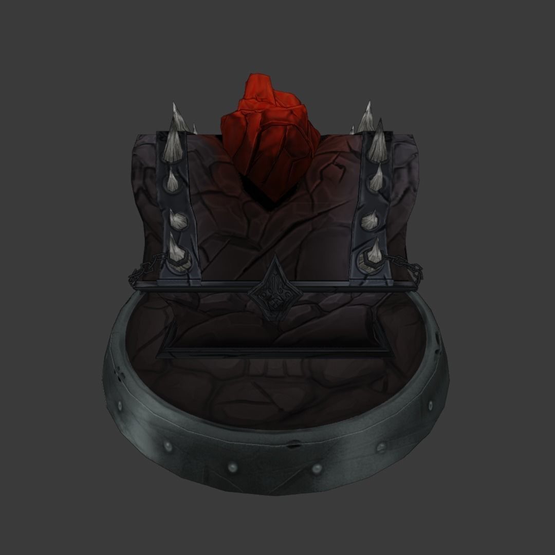 Stylized Hand Painted Cursed Chest Low-poly 3D model_1