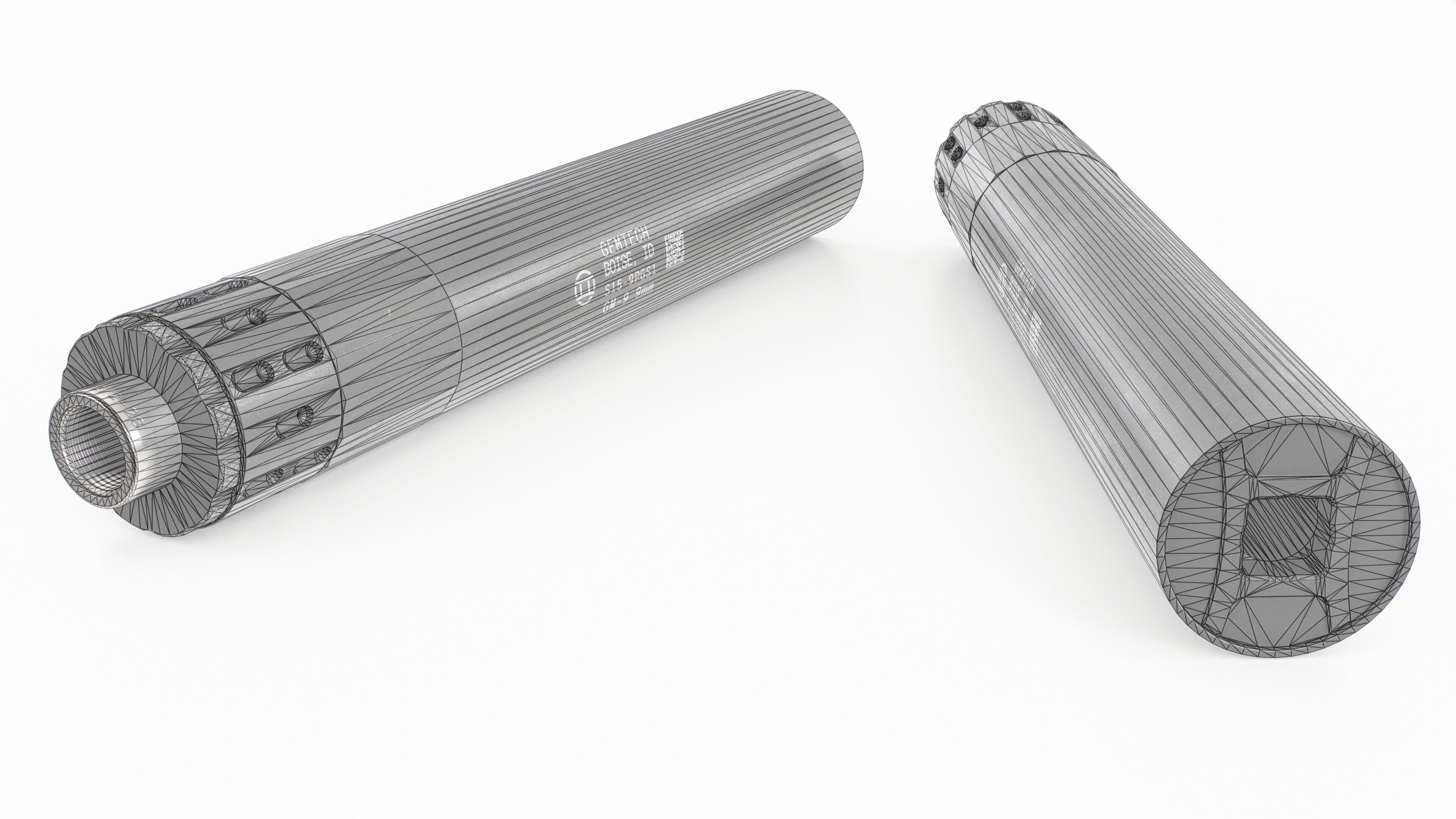 Gemtech GM9 Handgun Suppressor Low-poly 3D model_1