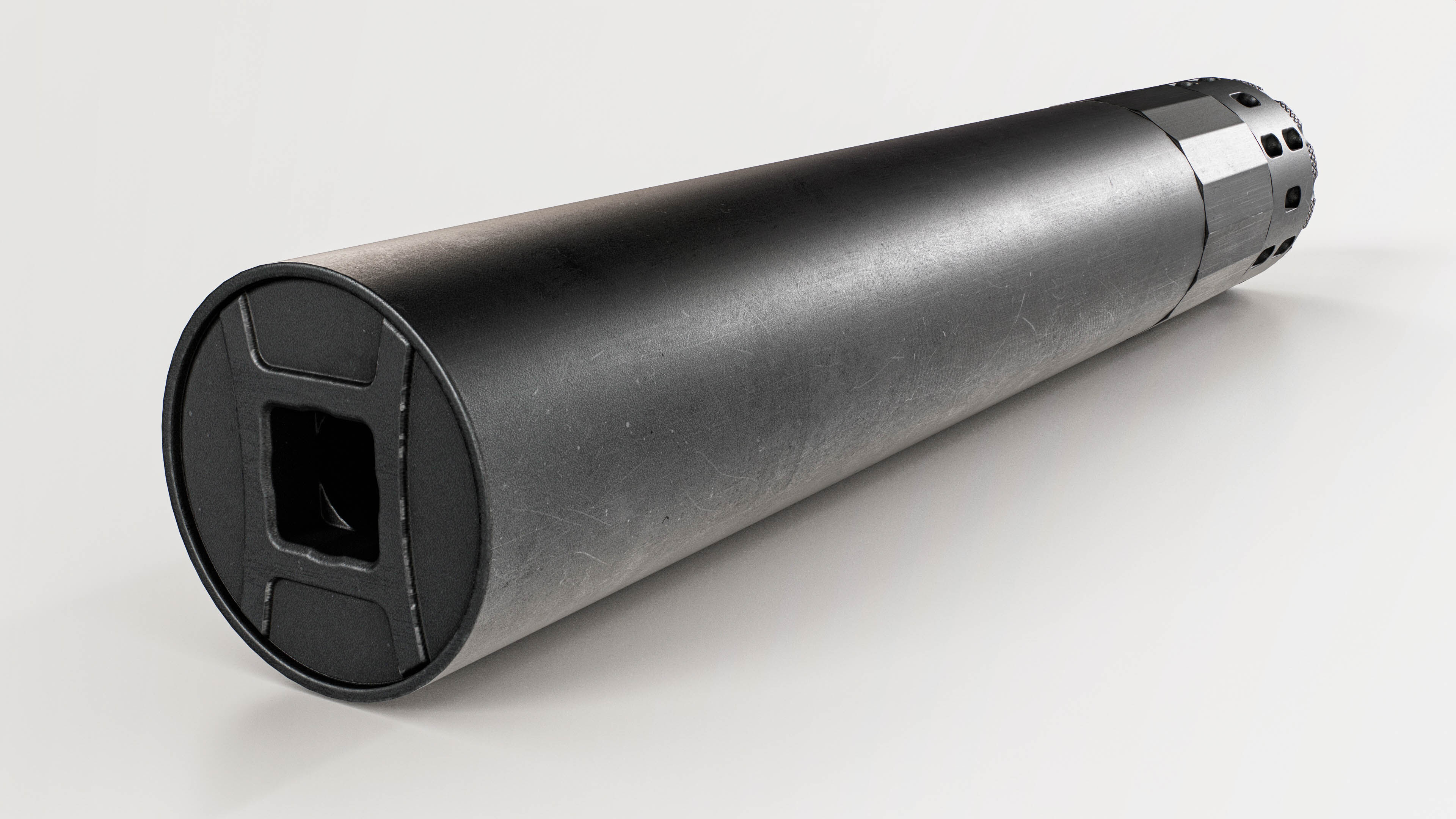 Gemtech GM9 Handgun Suppressor Low-poly 3D model_6