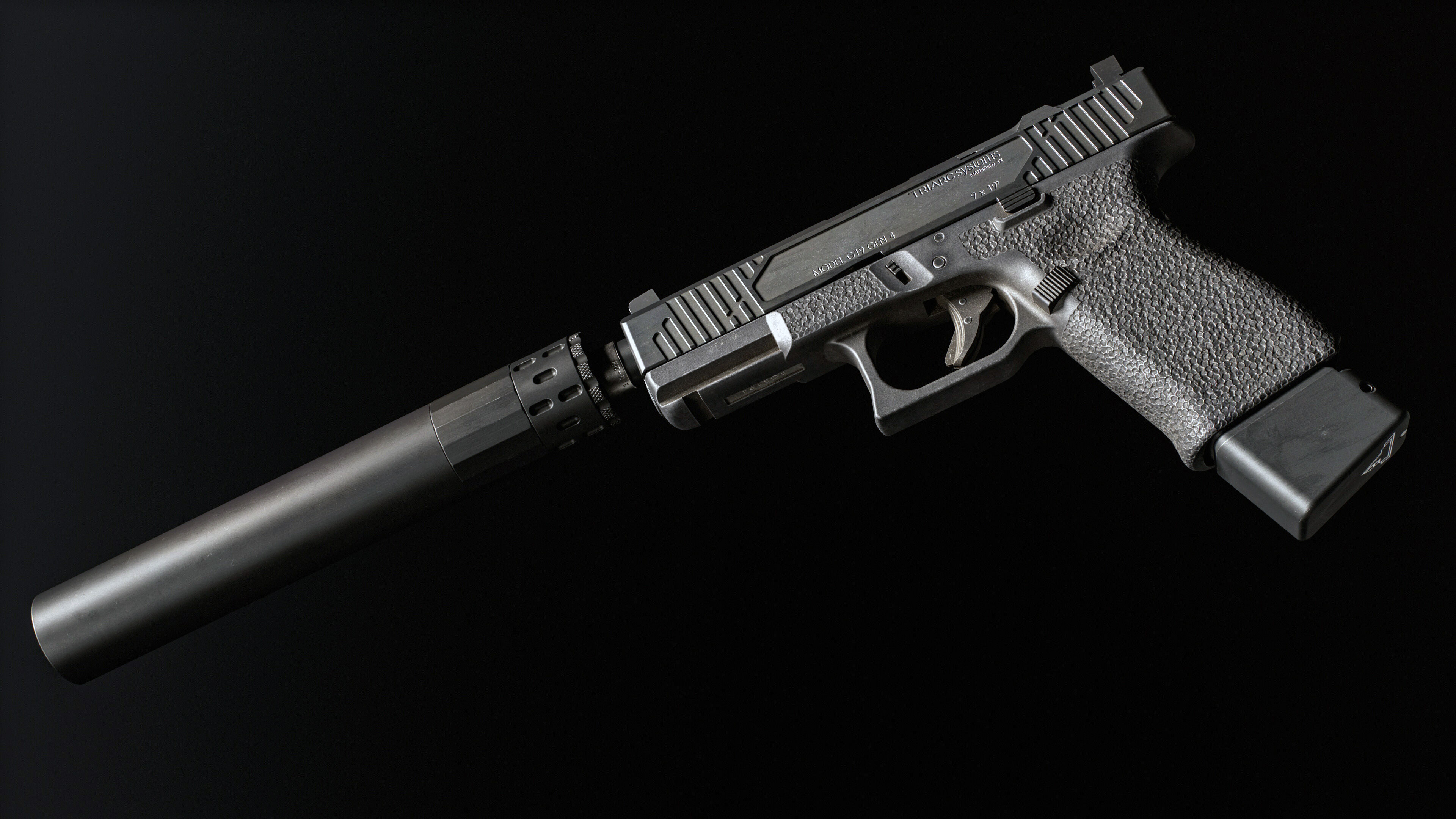 Gemtech GM9 Handgun Suppressor Low-poly 3D model_3