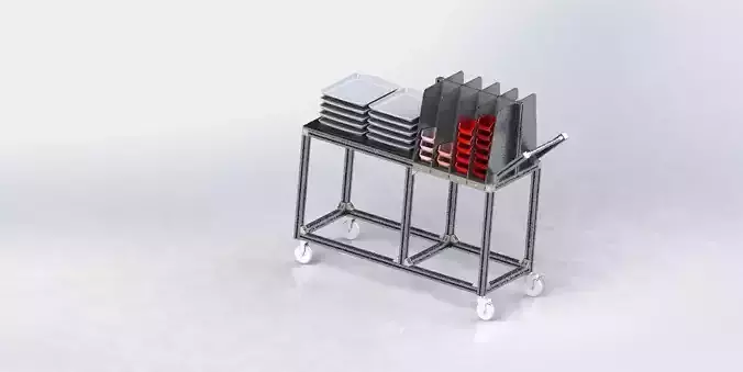 dolly stainless steel tray trolley