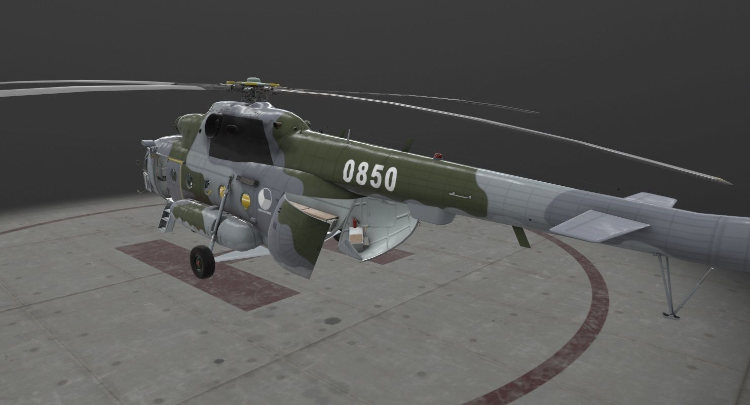 Mi-17 Czech Air Force Animated Low-poly 3D model_7