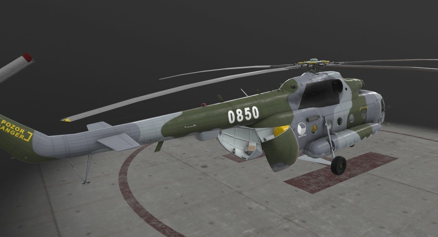 Mi-17 Czech Air Force Animated Low-poly 3D model_8