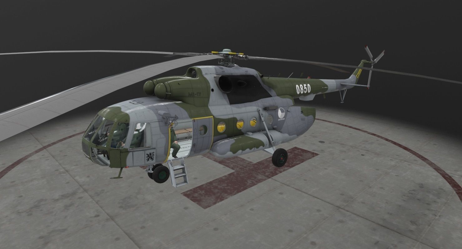 Mi-17 Czech Air Force Animated Low-poly 3D model_6