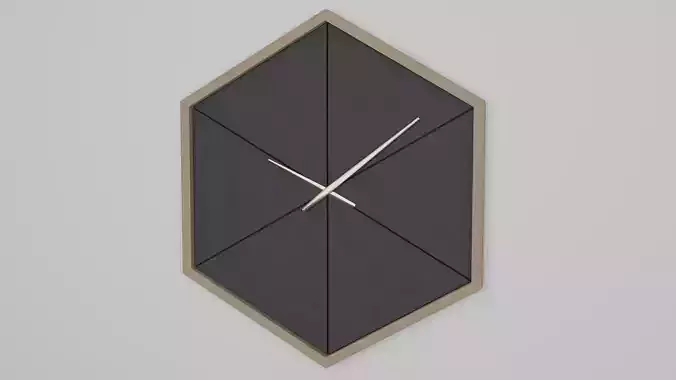 Hexagon Clock Free low-poly 3D model