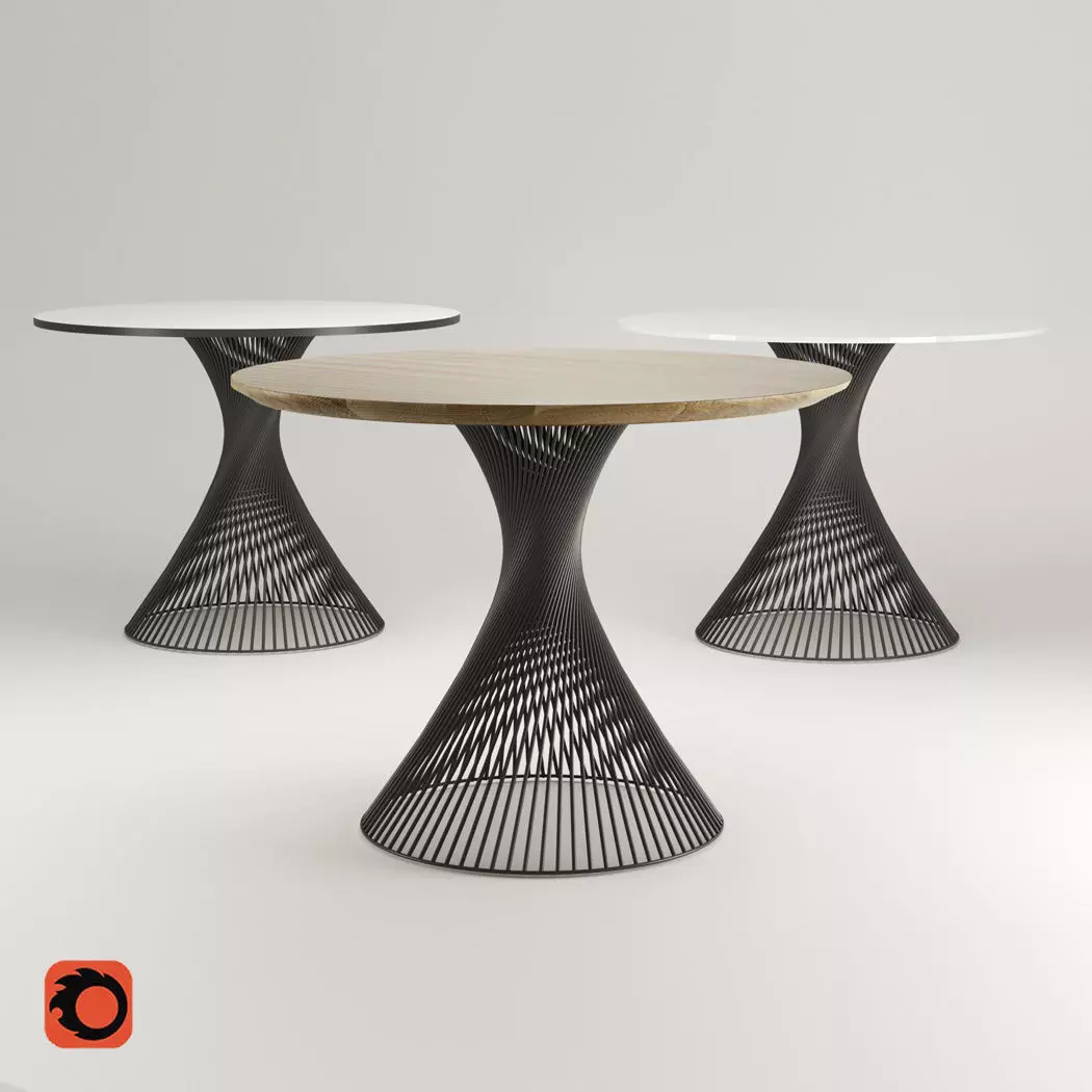Spiral Dining Table 3D model_0
