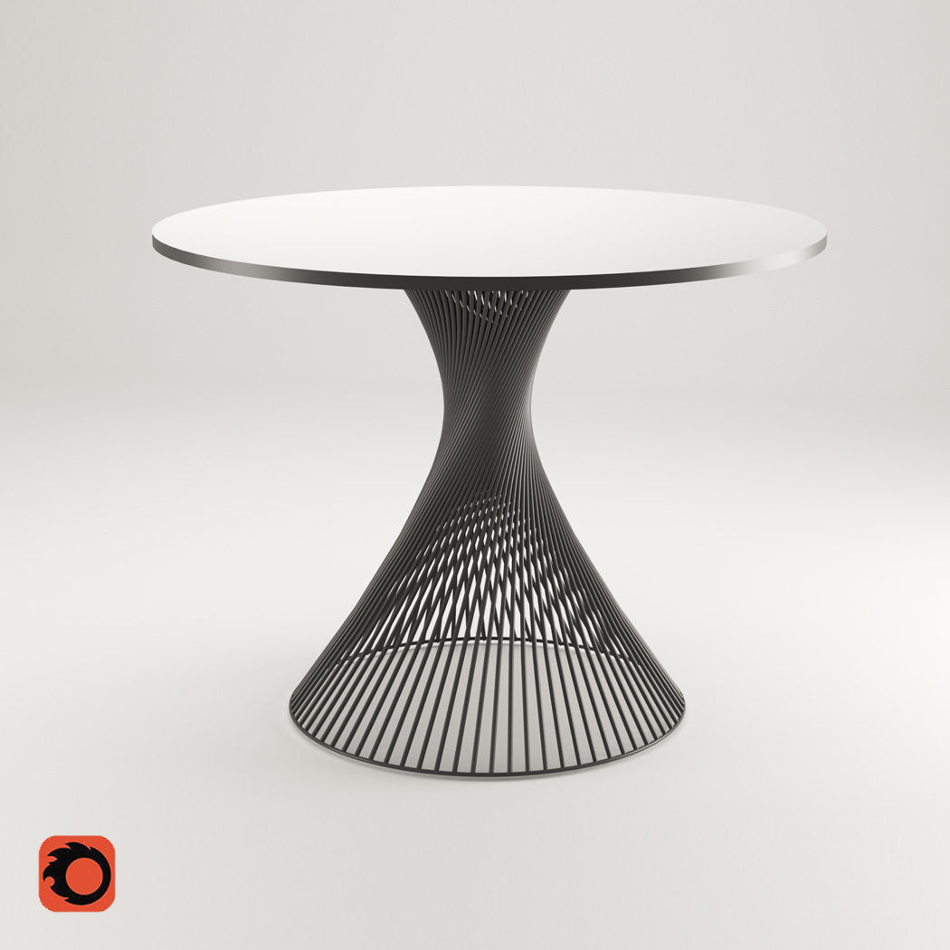 Spiral Dining Table 3D model_1