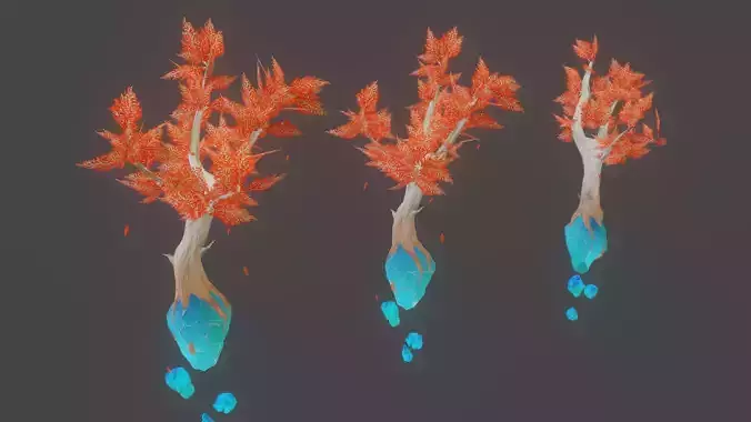Stylized Hand Painted Crystal Tree