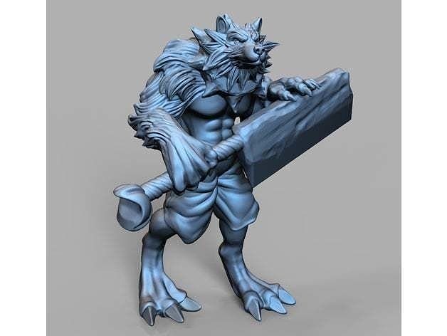 Werewolf fantasy 3D print model