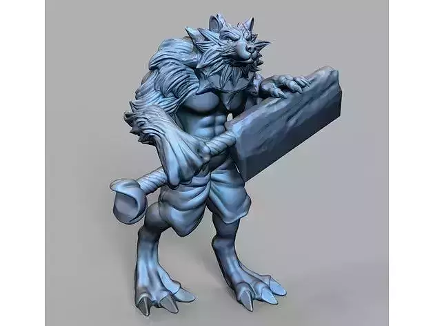 Werewolf fantasy 3D print model