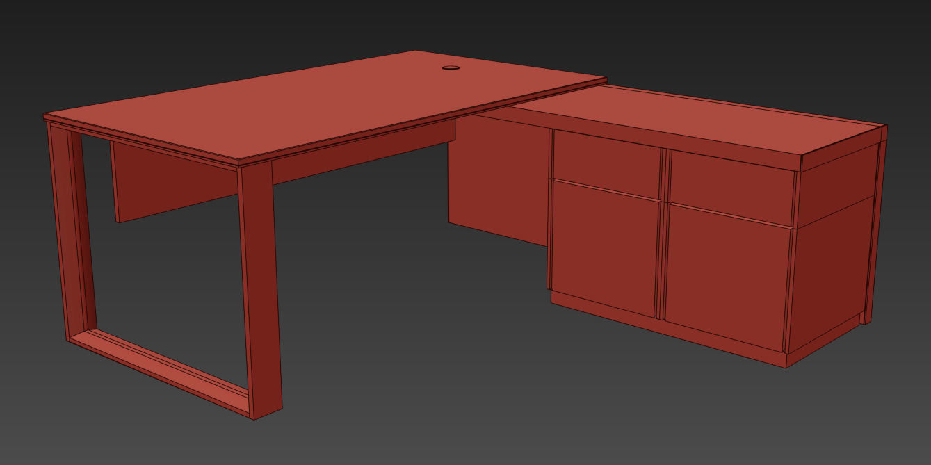 Office Desk 3D model_2