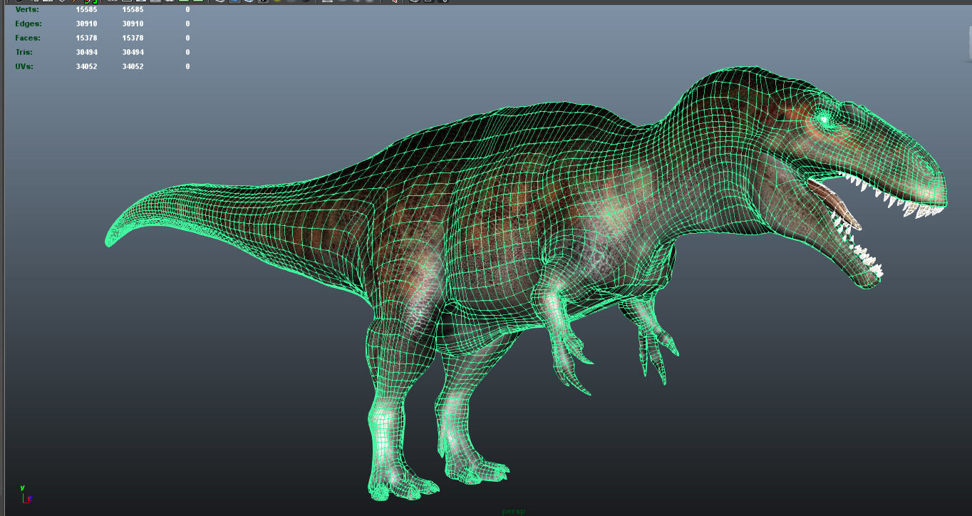 Acrocanthosaurus dinosaur Low-poly 3D model_4