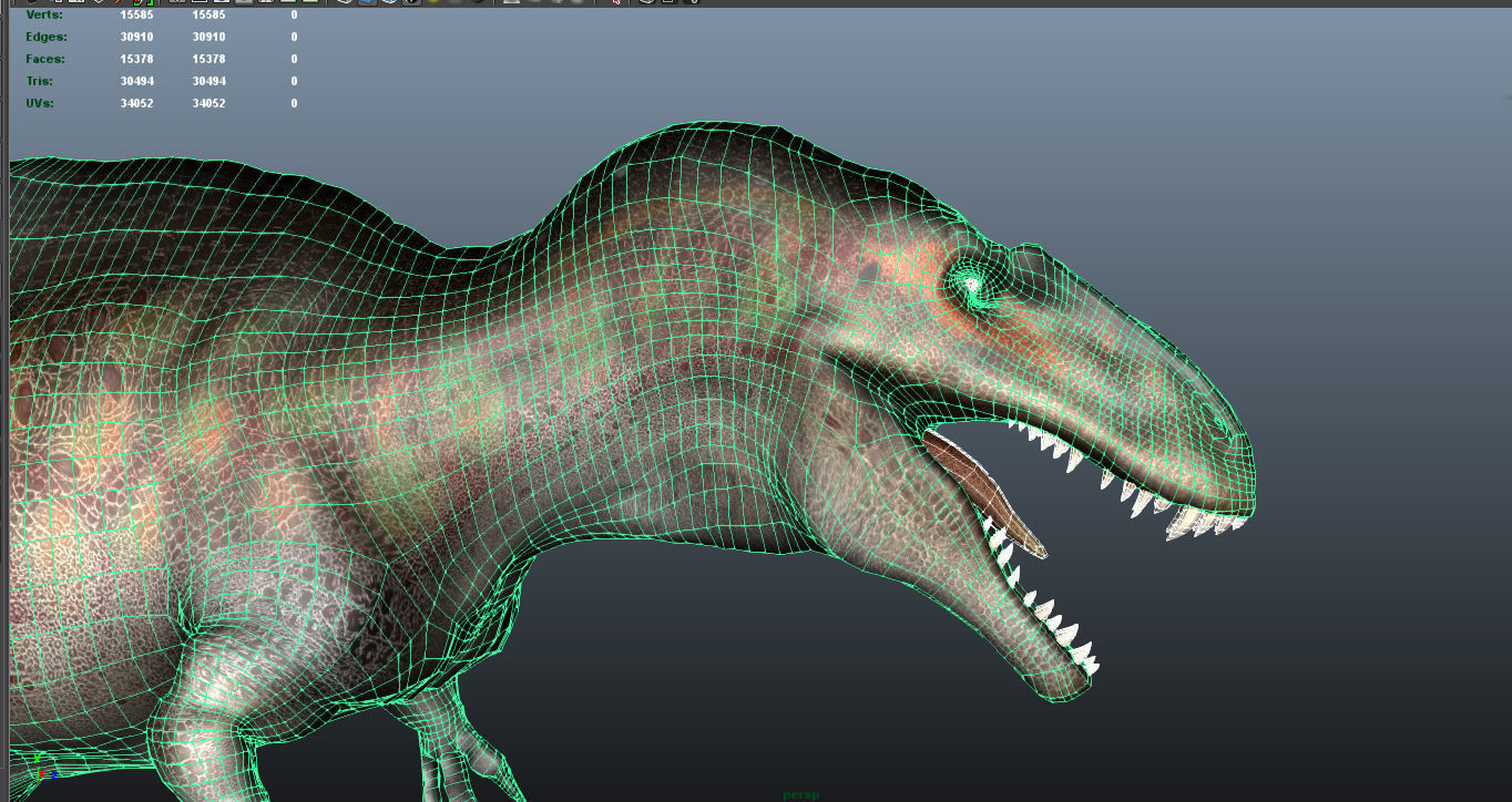 Acrocanthosaurus dinosaur Low-poly 3D model_5