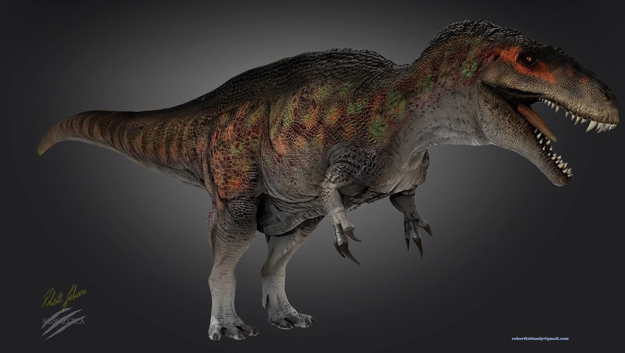 Acrocanthosaurus dinosaur Low-poly 3D model_3