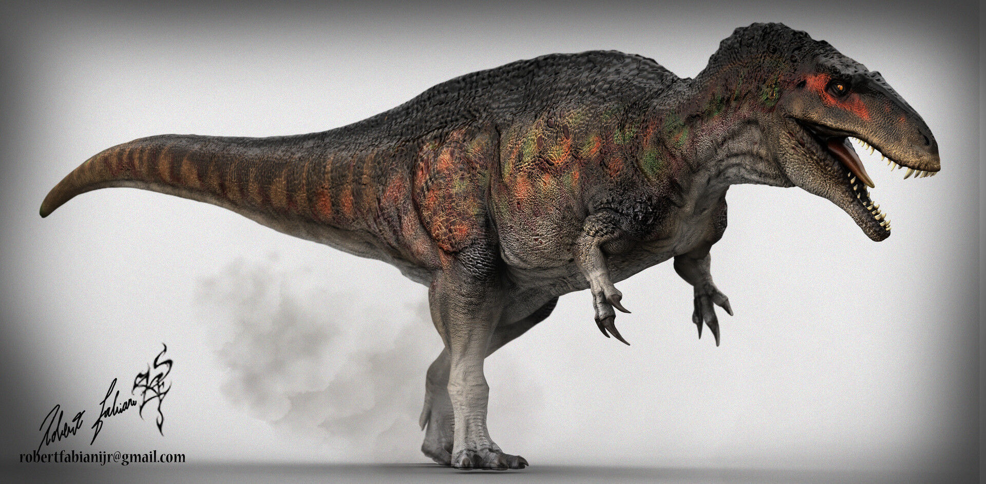 Acrocanthosaurus dinosaur Low-poly 3D model_1