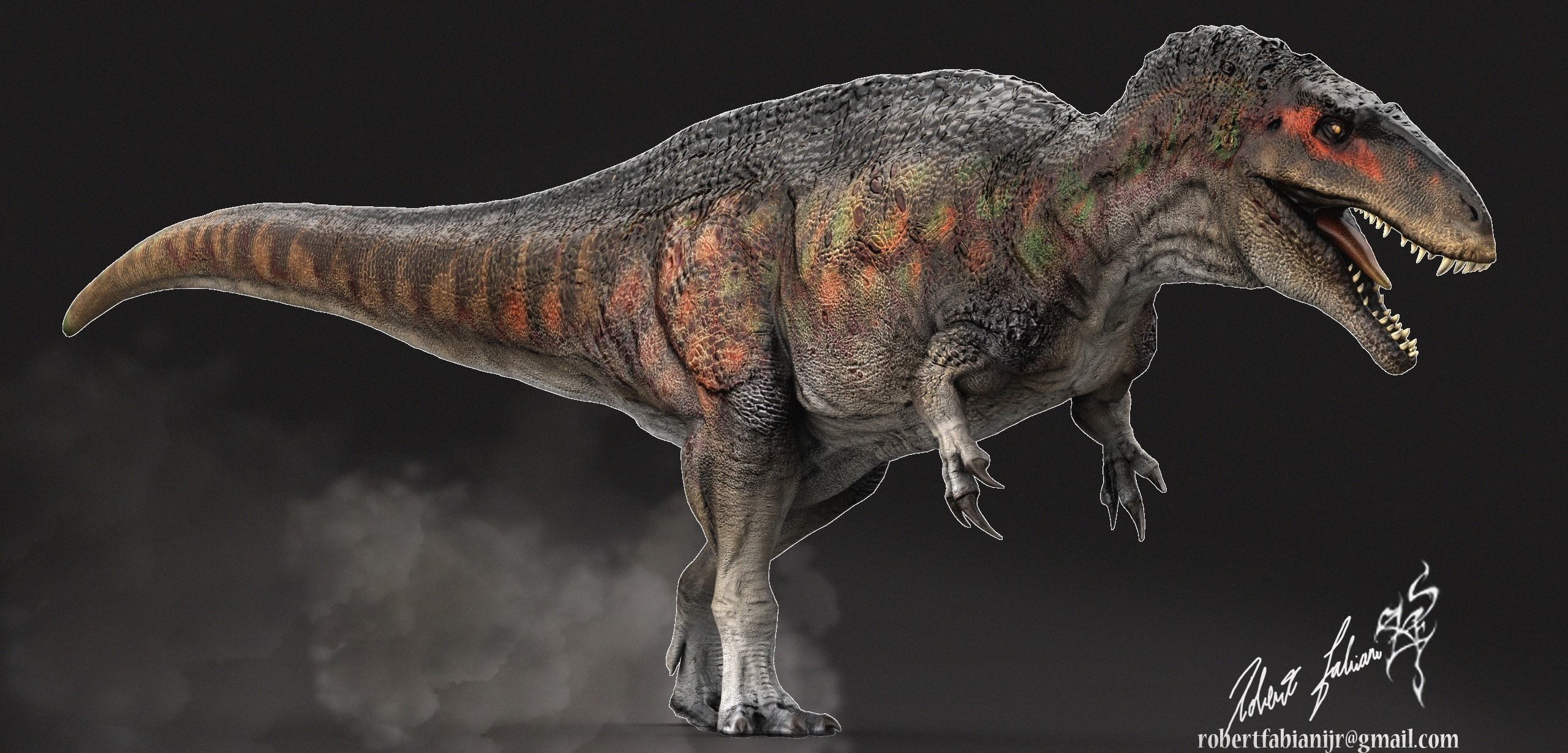 Acrocanthosaurus dinosaur Low-poly 3D model_6