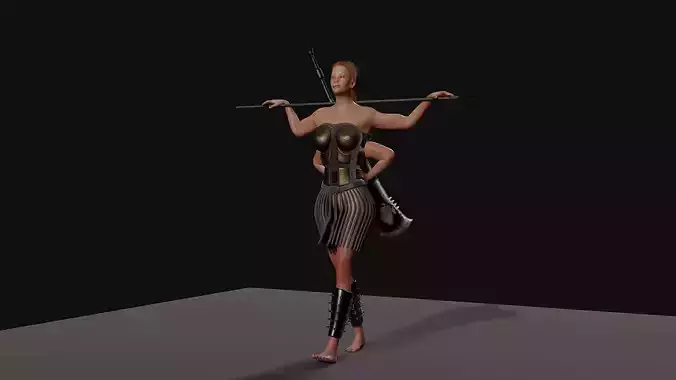 the Most Advanced Female Soldier Rigged its Here Low-poly 3D model