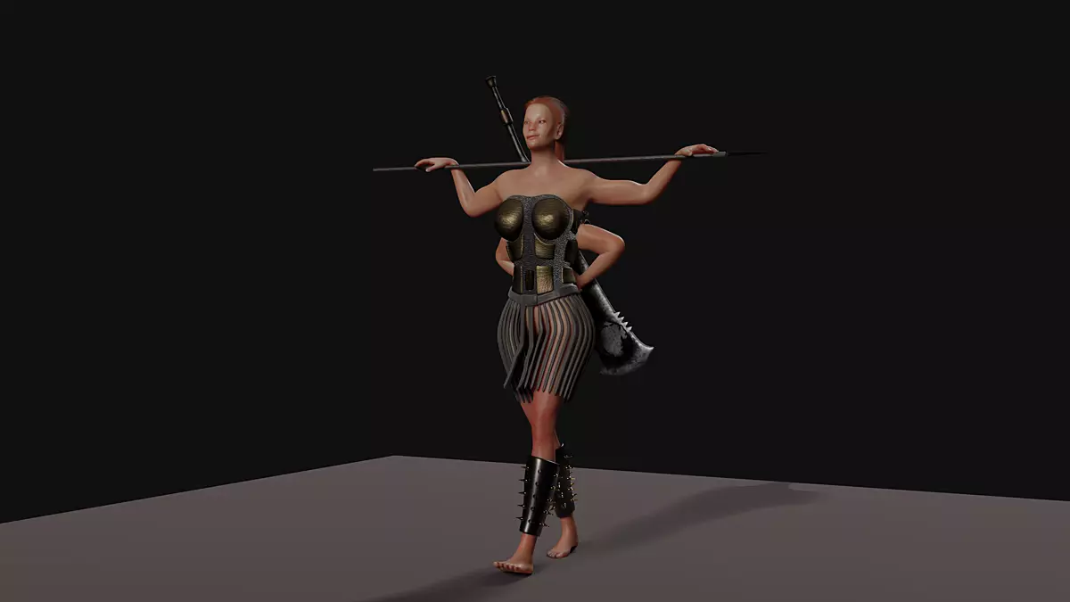 the Most Advanced Female Soldier Rigged its Here Low-poly 3D model_0