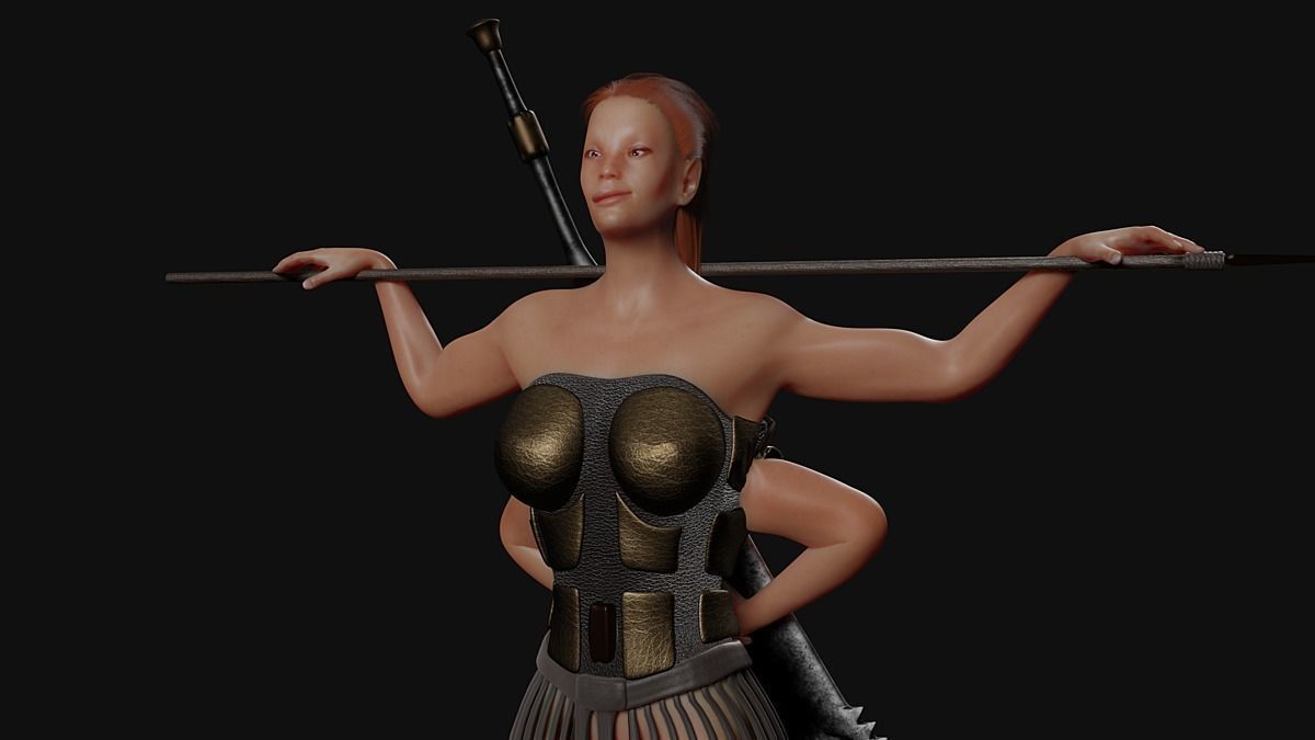 the Most Advanced Female Soldier Rigged its Here Low-poly 3D model_2