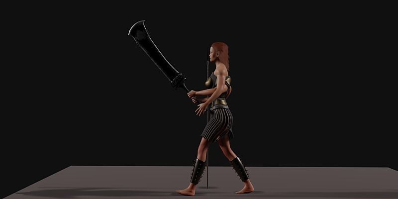 the Most Advanced Female Soldier Rigged its Here Low-poly 3D model_6
