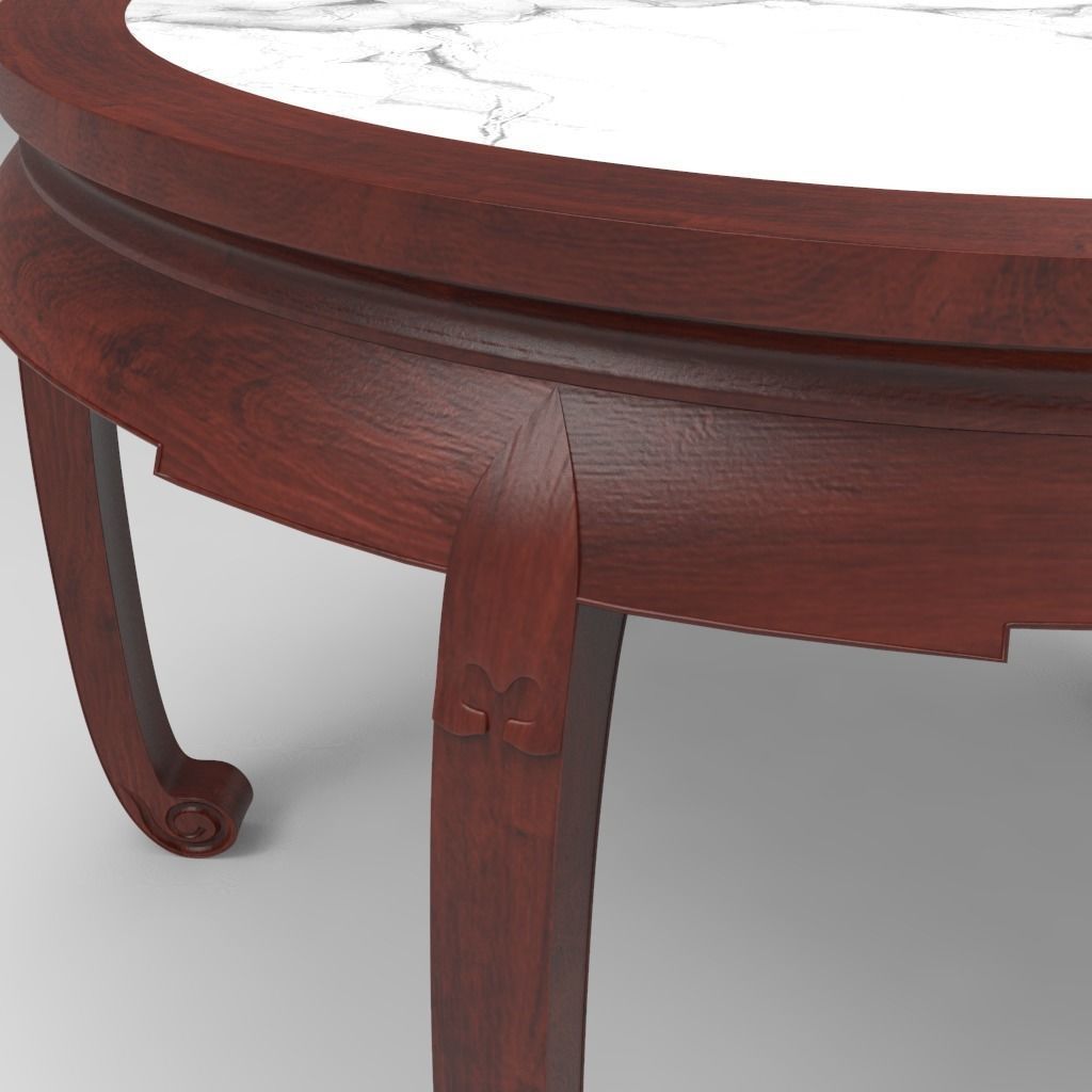 Traditional Chinese Table and stool with PBR textures - set 1 3D model_9