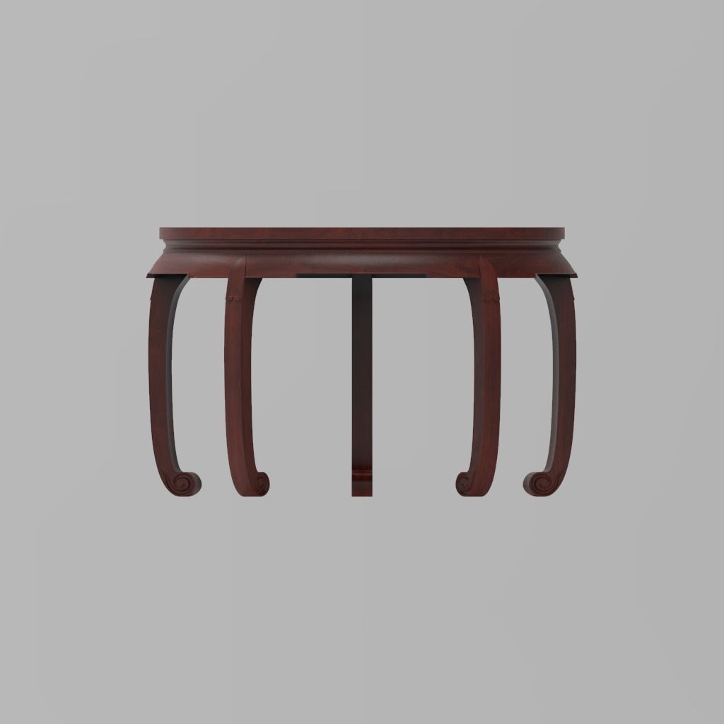 Traditional Chinese Table and stool with PBR textures - set 1 3D model_10