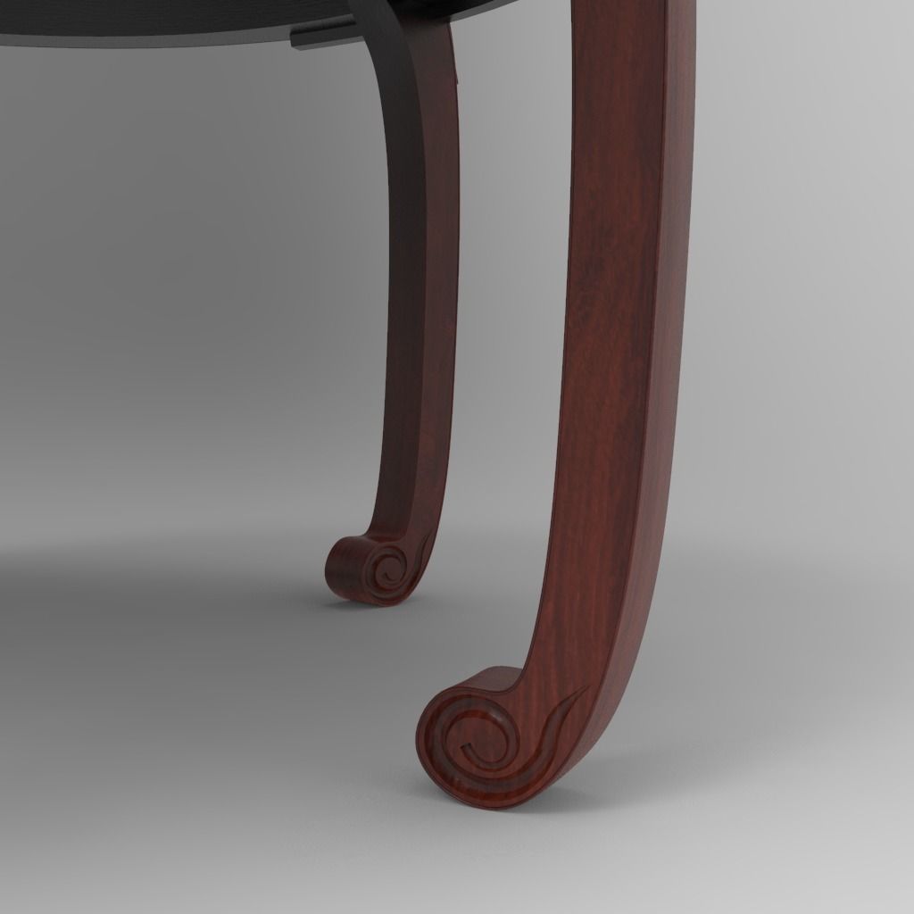 Traditional Chinese Table and stool with PBR textures - set 1 3D model_14