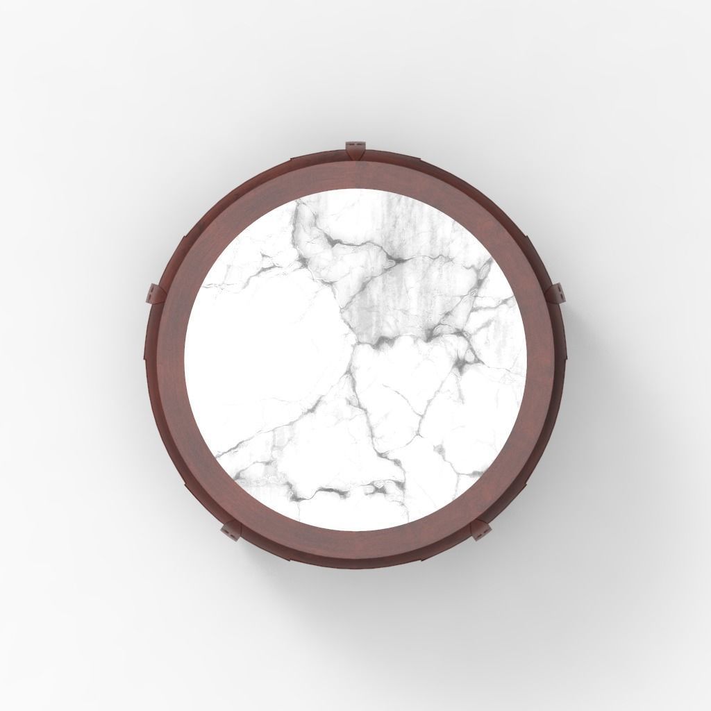 Traditional Chinese Table and stool with PBR textures - set 1 3D model_7