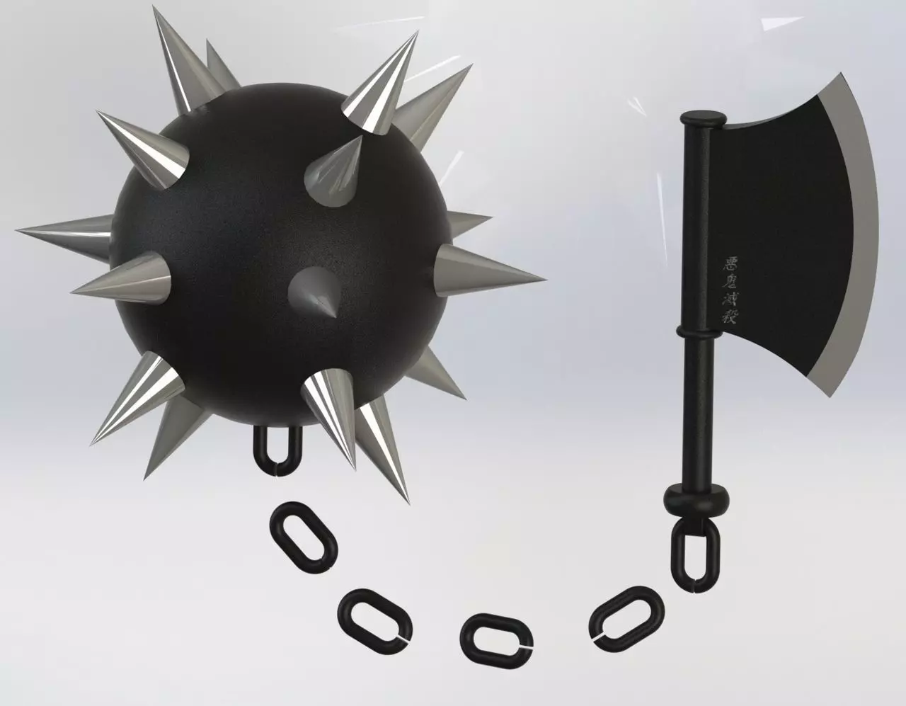 gyomei himejima axe weapon  demon slayer cosplay stl printing  3D print model_0