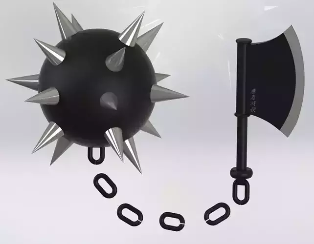 gyomei himejima axe weapon  demon slayer cosplay stl printing 