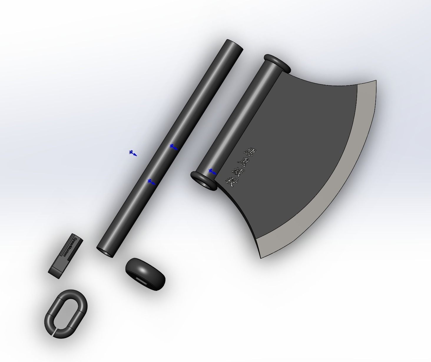 gyomei himejima axe weapon  demon slayer cosplay stl printing  3D print model_2