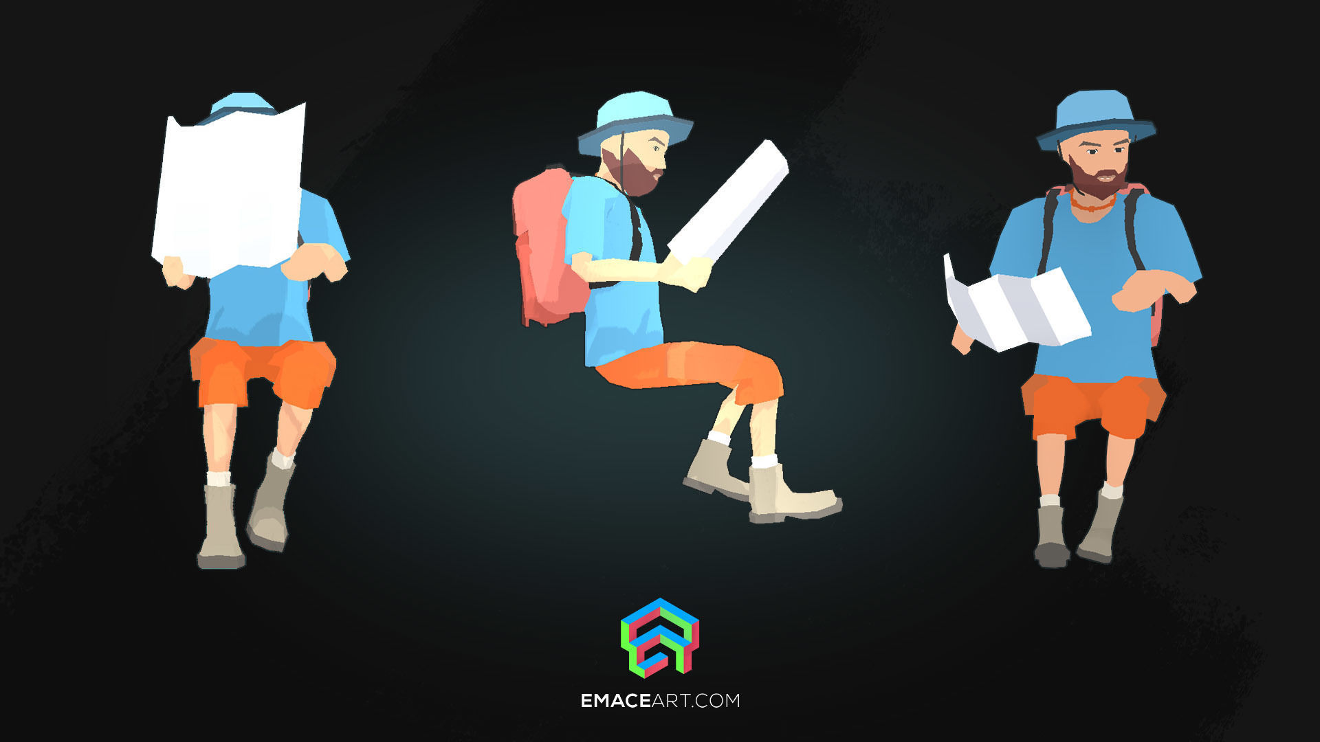 PHILIPP  Stylized modular low poly character Low-poly 3D model_7