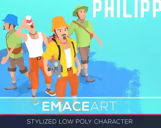 PHILIPP  Stylized modular low poly character Low-poly 3D model PHILIPP  Stylized modular low poly character Low-poly 3D model