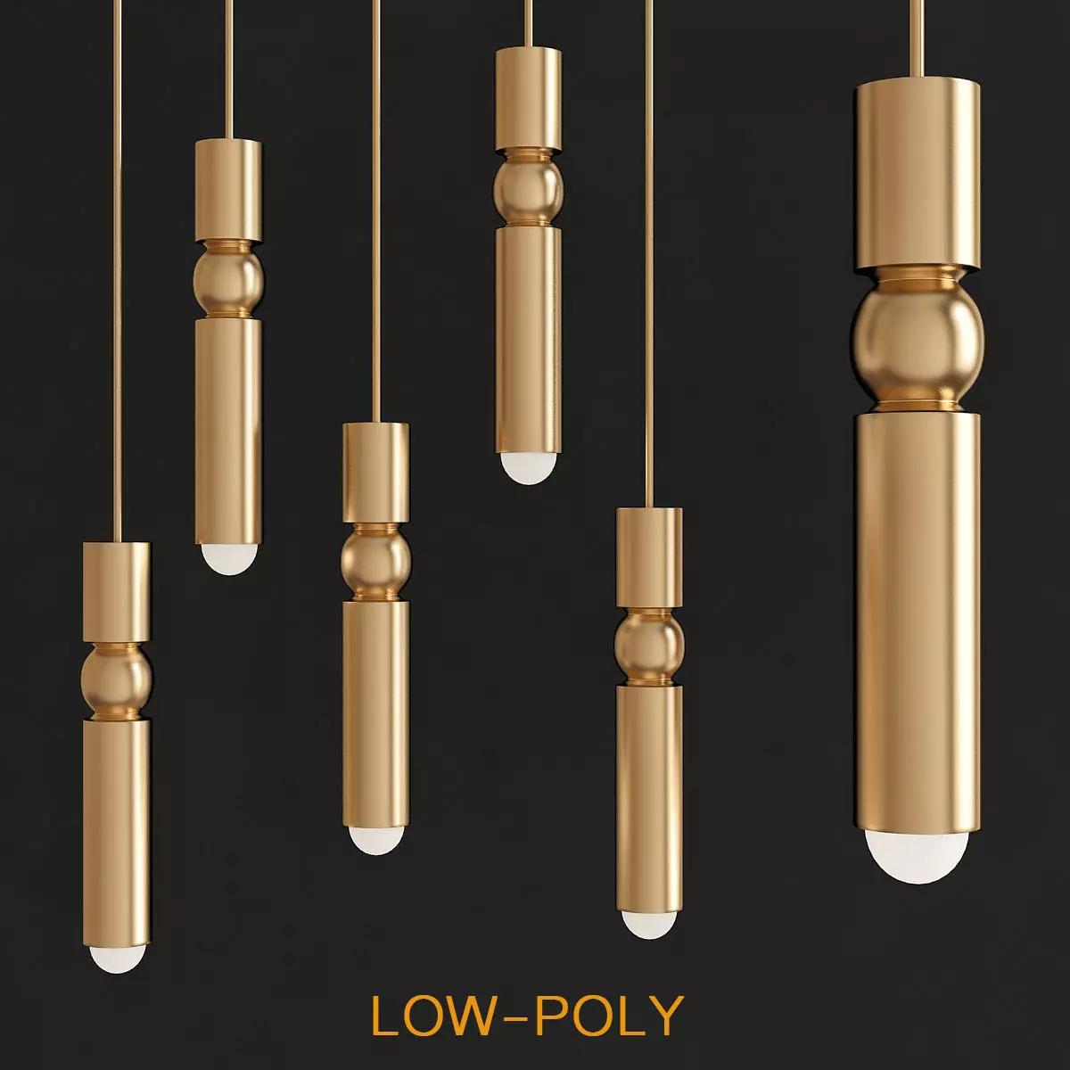Fulcrum Light Gold - Lee Broom 3d model Low-poly 3D model_0