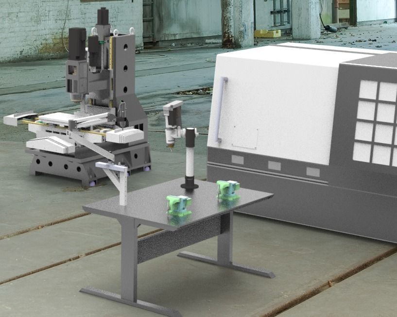 Assembly of machining equipments 3D model_3