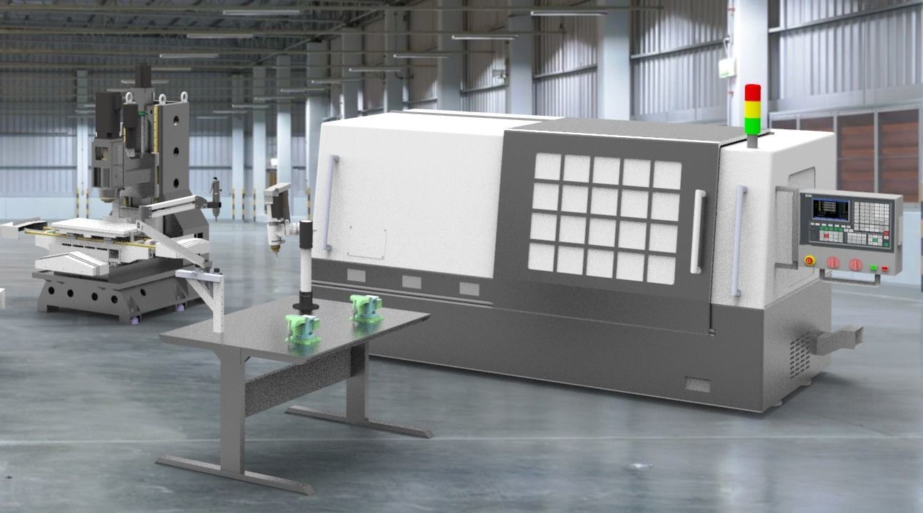 Assembly of machining equipments 3D model_4