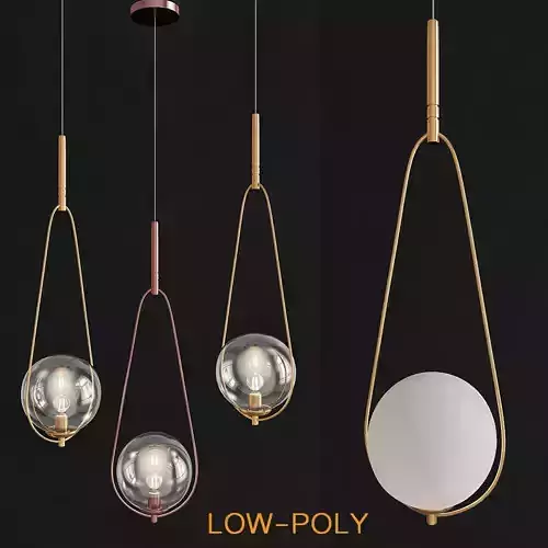 Pendant Lamp Loop Brass 3d model