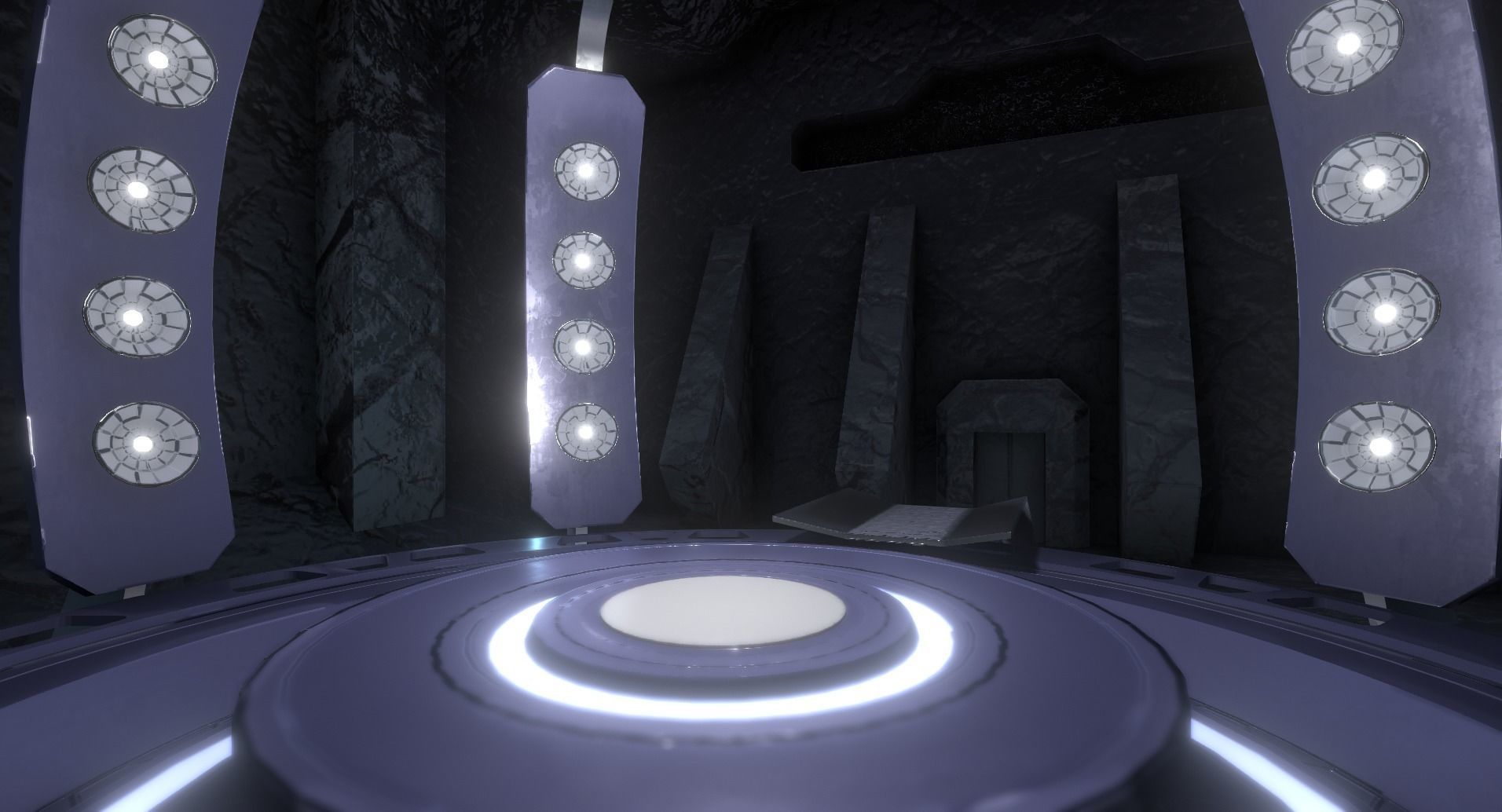 Sci Fi Teleporter or Transporter Environment Low-poly 3D model_2