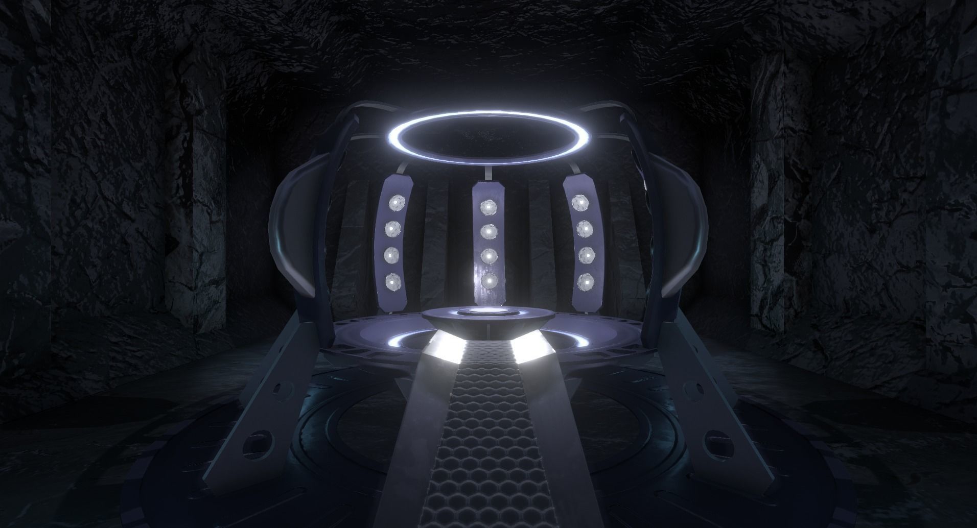 Sci Fi Teleporter or Transporter Environment Low-poly 3D model_7