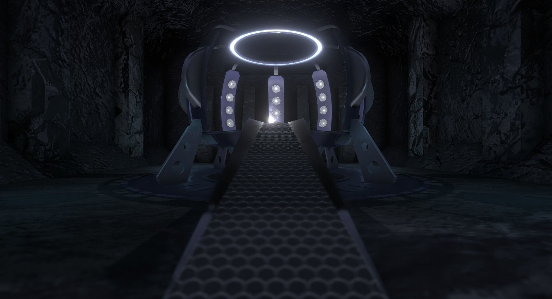 Sci Fi Teleporter or Transporter Environment Low-poly 3D model_8