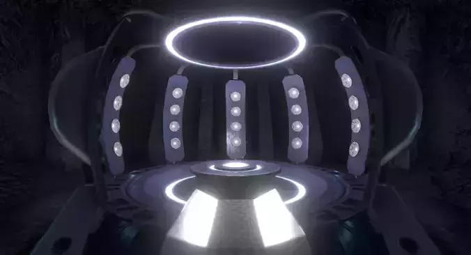 Sci Fi Teleporter or Transporter Environment Low-poly 3D model