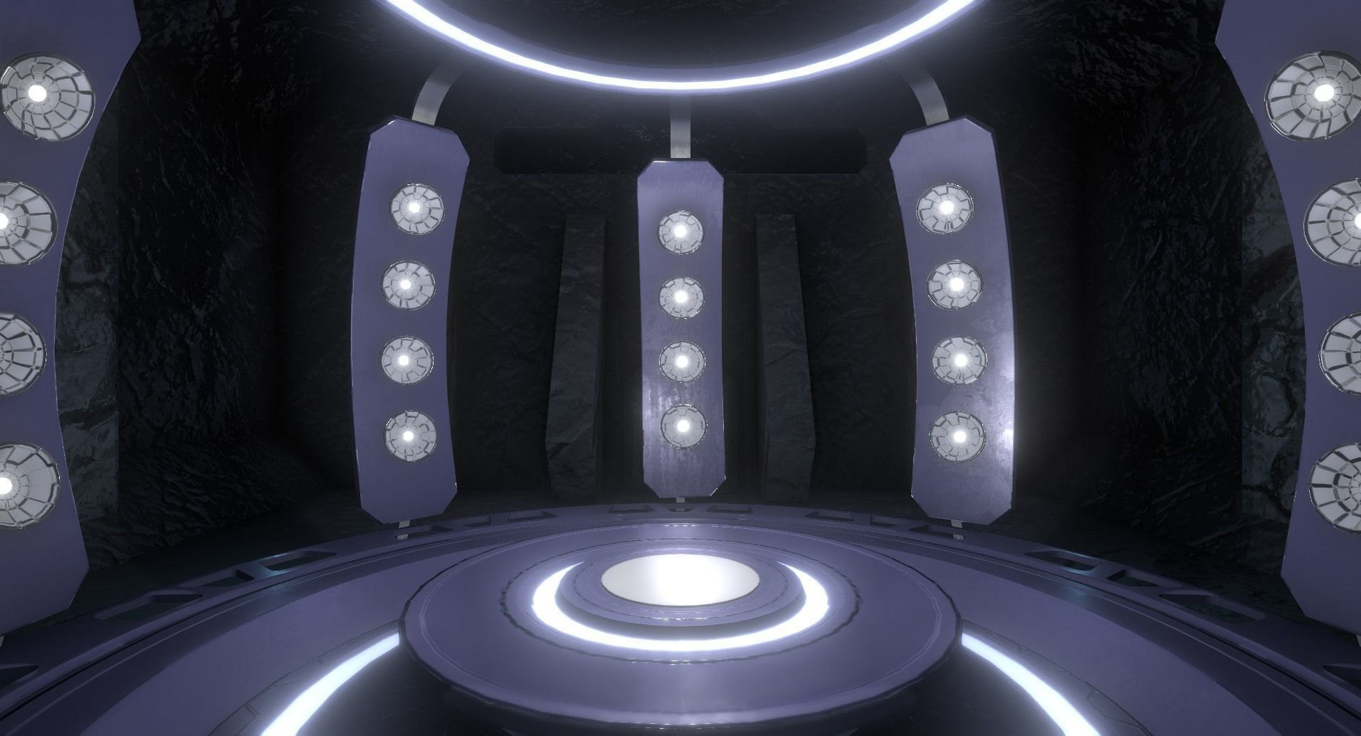 Sci Fi Teleporter or Transporter Environment Low-poly 3D model_3