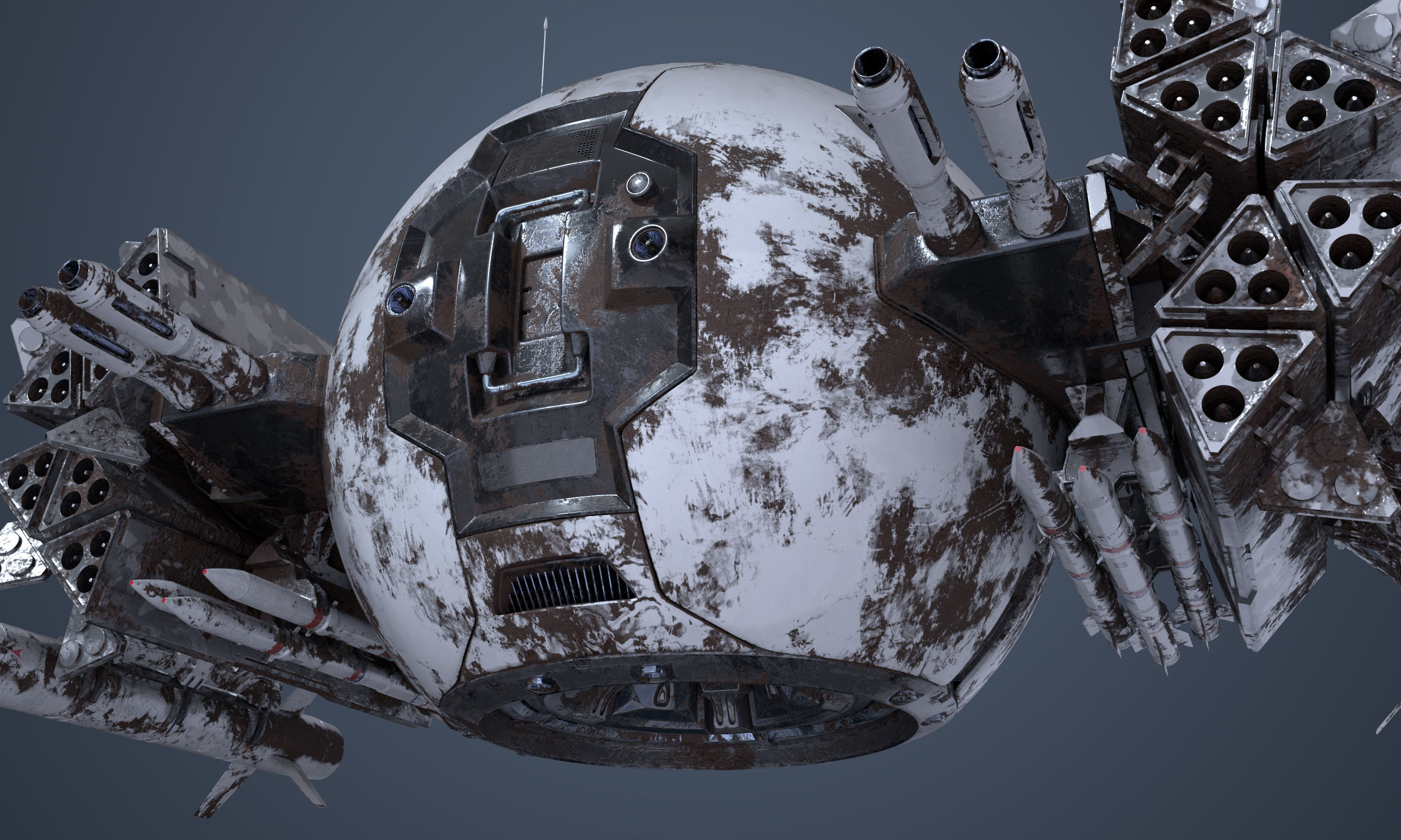 Military Drone Mk1 Rusted 3D model_8