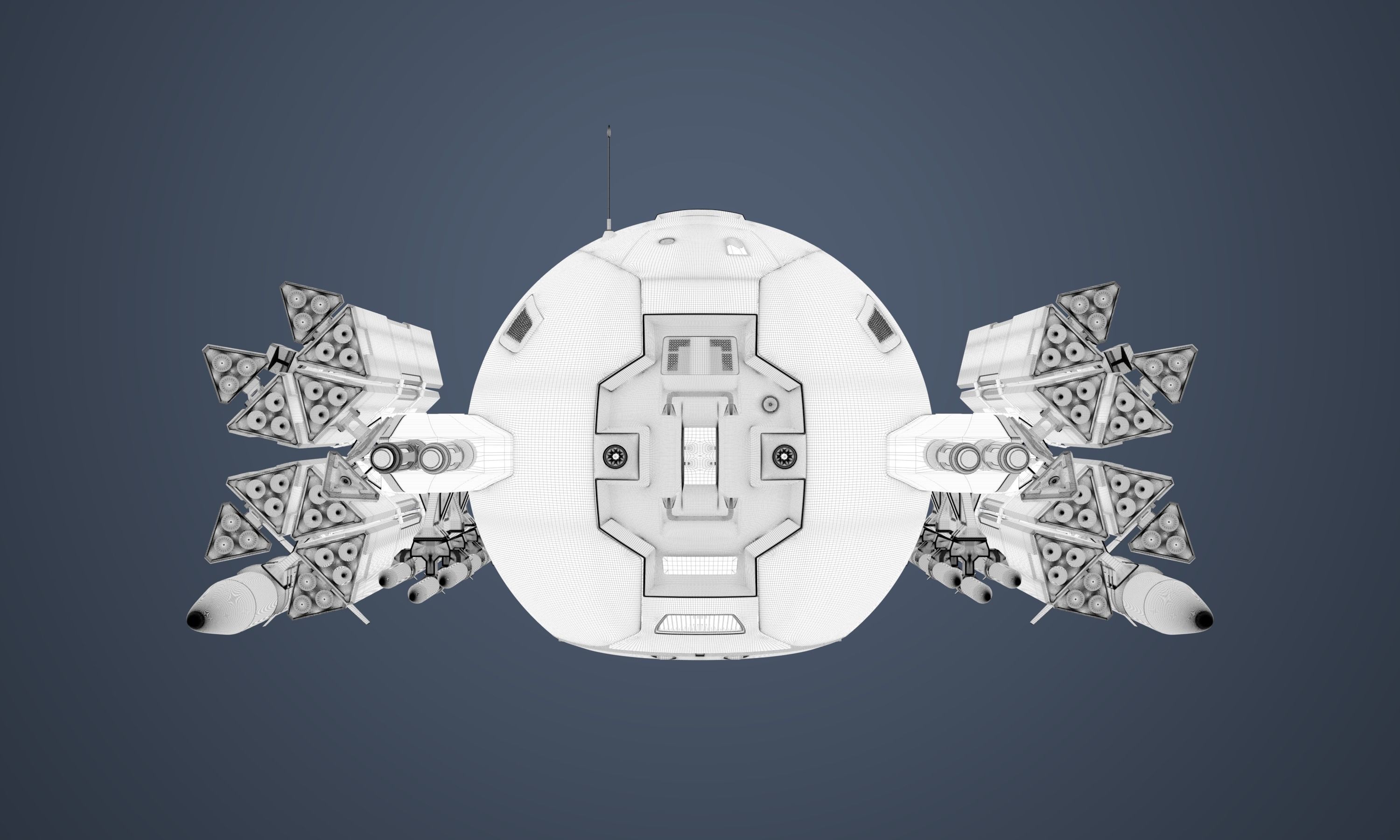 Military Drone Mk1 Rusted 3D model_9